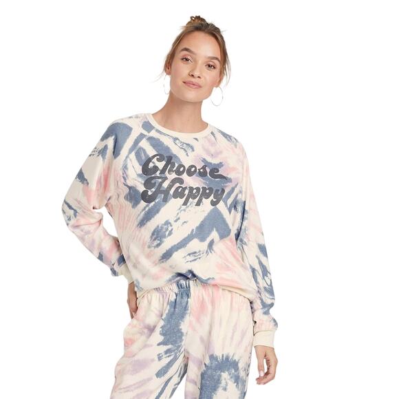 Grayson Threads Tops - Grayson Threads Womens Choose Happy Long Sleeve Sweatshirt‎ Multicolor SZ S